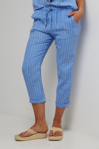 Pantalon - 100% lin - Indigo