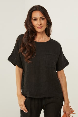 Blouse - 100% lin - Noir