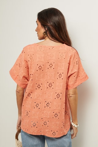 Blouse - 100% lin - Orange