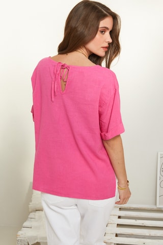 Top - 100% lin - Fuchsia