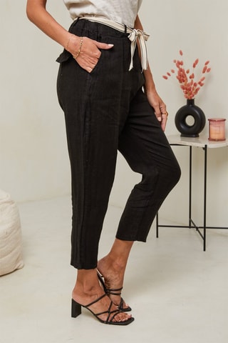 Pantalon 7/8 taille haute - Blanc et noir