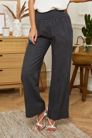 Pantalon wide legs - Gris