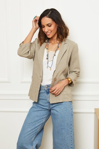 Blazer - 100% lin - Taupe