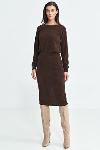 Robe fourreau - Marron