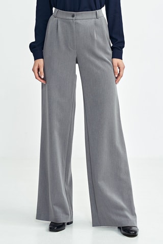 Pantalon wide legs taille haute - Gris