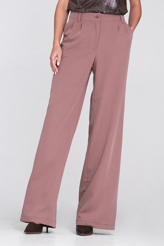 Pantalon wide legs taille haute - Rose