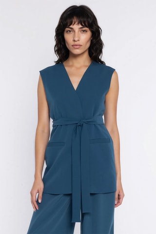 Blazer regular sans manches - Bleu canard
