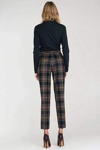Pantalon de costume taille haute - Bleu et marron