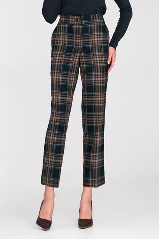 Pantalon de costume taille haute - Bleu et marron