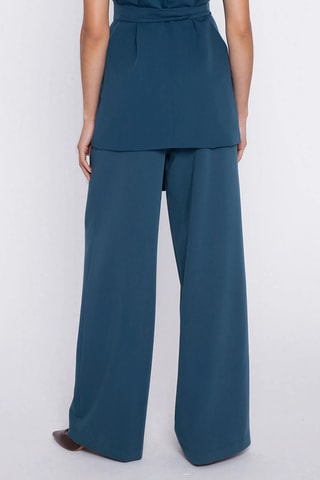 Pantalon wide legs - Bleu canard