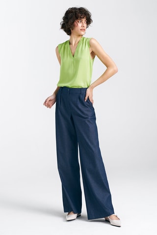 Pantalon wide legs - Bleu