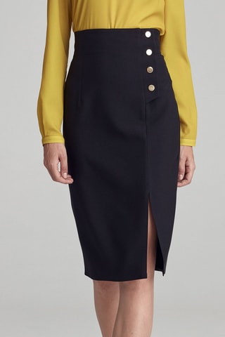 Jupe fourreau taille haute - Noir
