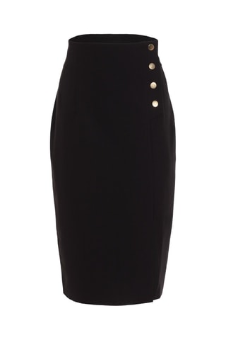 Jupe fourreau taille haute - Noir
