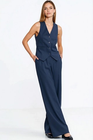Pantalon wide legs - Bleu