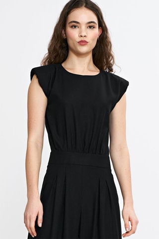 Combinaison regular en lin - Noir