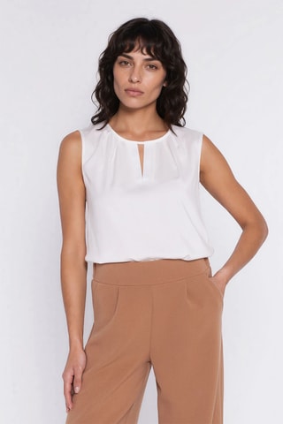 Blouse regular sans manches - Écru