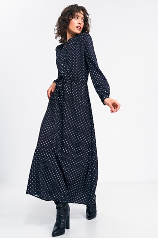 Robe longue - Blanc et bleu
