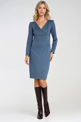 Robe fourreau - Bleu et gris