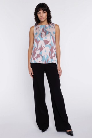 Blouse relaxed sans manches - Bleu