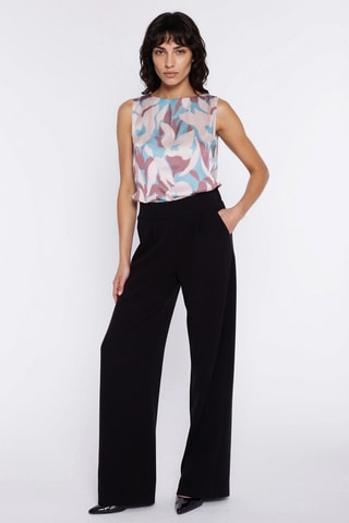 Blouse relaxed sans manches - Bleu