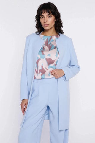 Blouse relaxed sans manches - Bleu