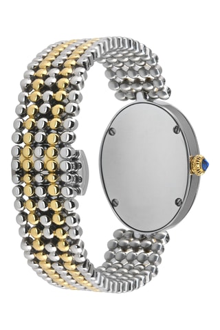 Montre à quartz en acier et diamants