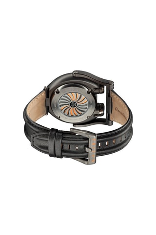 Montre automatique en cuir de veau - Noir et gris