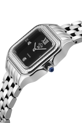 Montre à quartz en acier - Argenté et noir