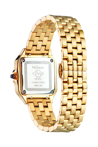 Montre à quartz en plaqué ion or jaune et diamants