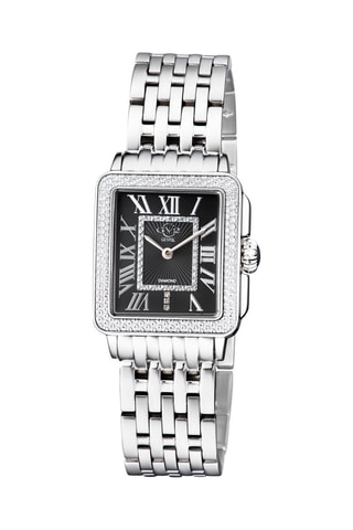 Montre à quartz en acier et diamants Padova