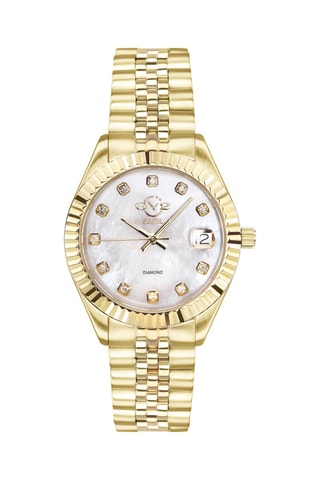 Montre à quartz en acier, nacre et diamants Naples