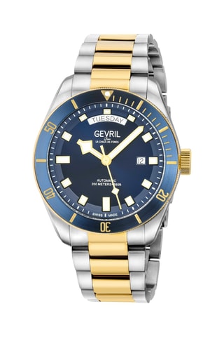 Montre automatique en acier Swiss SW240 Yorkville - Argenté et doré