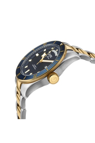 Montre automatique en acier Swiss SW240 Yorkville - Argenté et doré