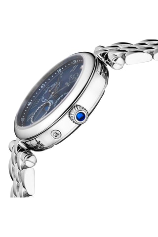 Montre à quartz en acier, nacre et diamant Florence - Compteur phases de lune