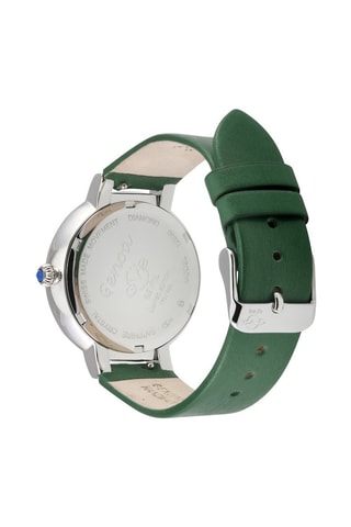 Montre à quartz en cuir, nacre et diamants Genoa