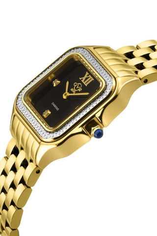 Montre à quartz en acier - Doré