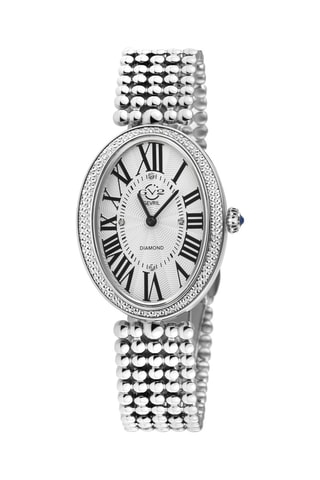 Montre à quartz en acier et diamants Navona