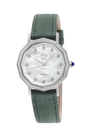 Montre à quartz en cuir, nacre et diamants Spello 2