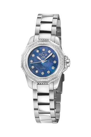 Montre à quartz en acier et diamants Cortina