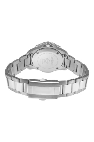Montre à quartz en acier et diamants Cortina