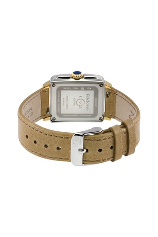Montre à quartz en cuir, acier et diamants Padova