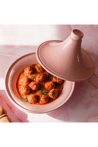 Plat à tajine en grès StoneRose - 26 x 20 cm