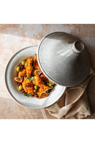 Plat à tajine en grès StoneWhite - 26 x 20 cm