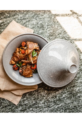 Plat à tajine en grès Pierre Gourmet - 26 x 20 cm