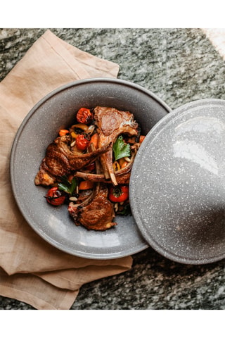 Plat à tajine en grès Pierre Gourmet - 26 x 20 cm