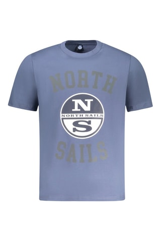 T-shirt - Blanc, bleu et marron
