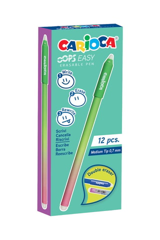 12 stylos effaçables Oops Easy - Vert
