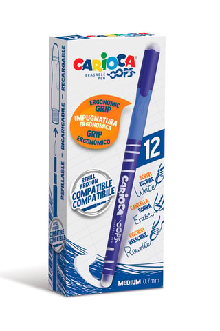 Boîte de 12 stylos-bille effaçables et rechargeables Oops