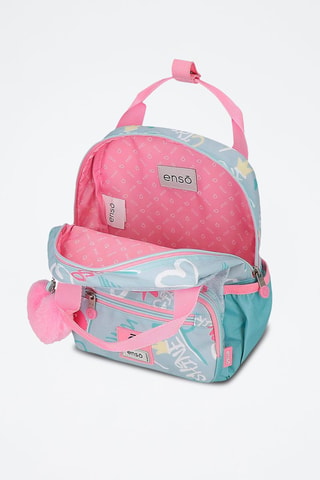Sac à dos - Blanc, rose et vert