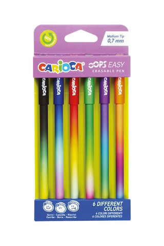 6 stylos effaçables à encre thermosensible Oops Easy